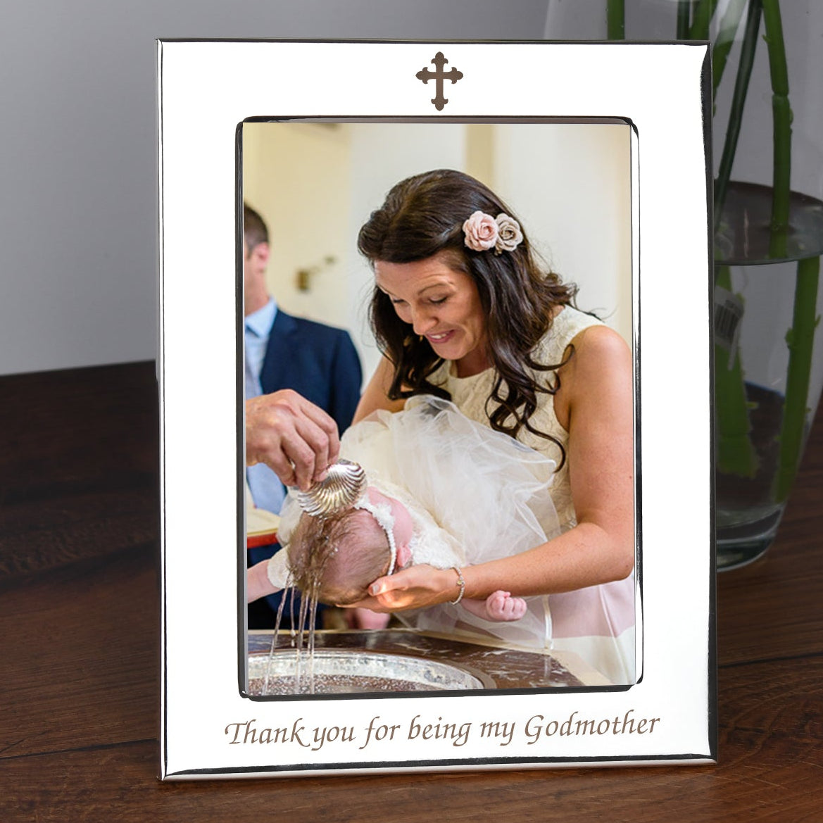 Silver 5x7 Thank You For Being My Godmother Photo Frame - Photo Frames