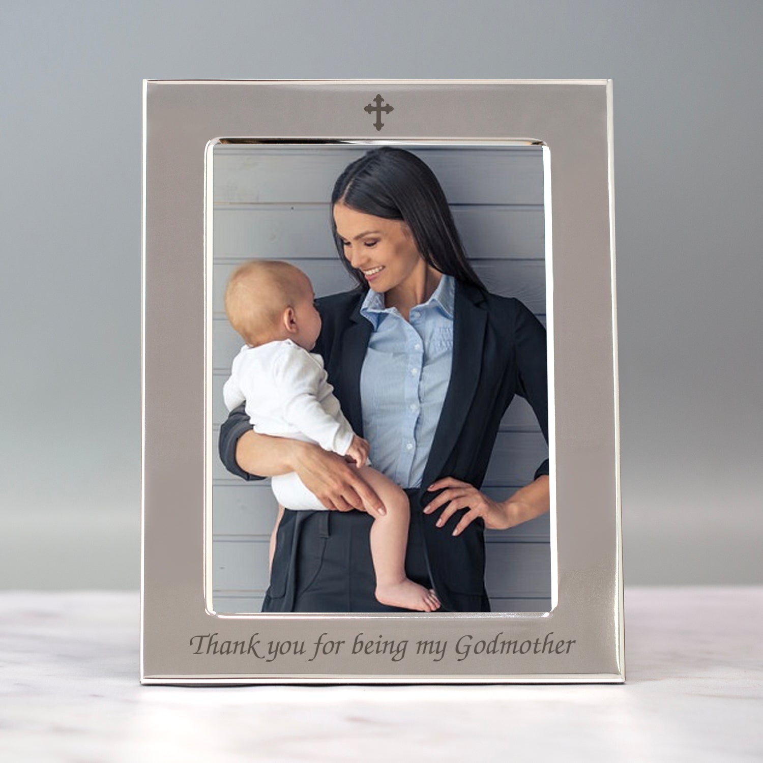 Silver 5x7 Thank You For Being My Godmother Photo Frame - Photo Frames