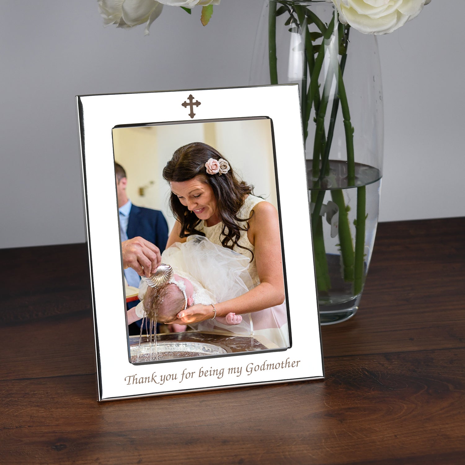 Silver 5x7 Thank You For Being My Godmother Photo Frame - Photo Frames