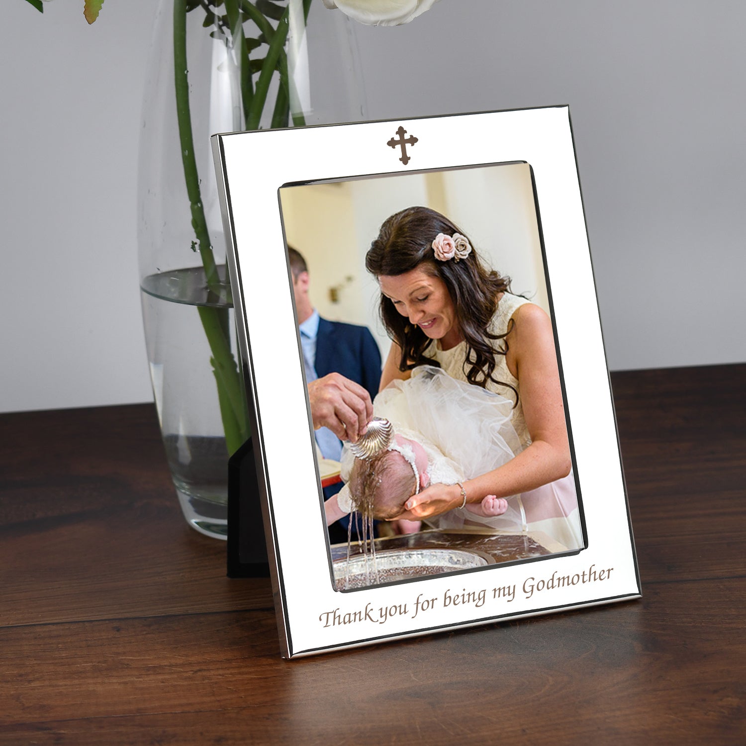 Silver 5x7 Thank You For Being My Godmother Photo Frame - Photo Frames