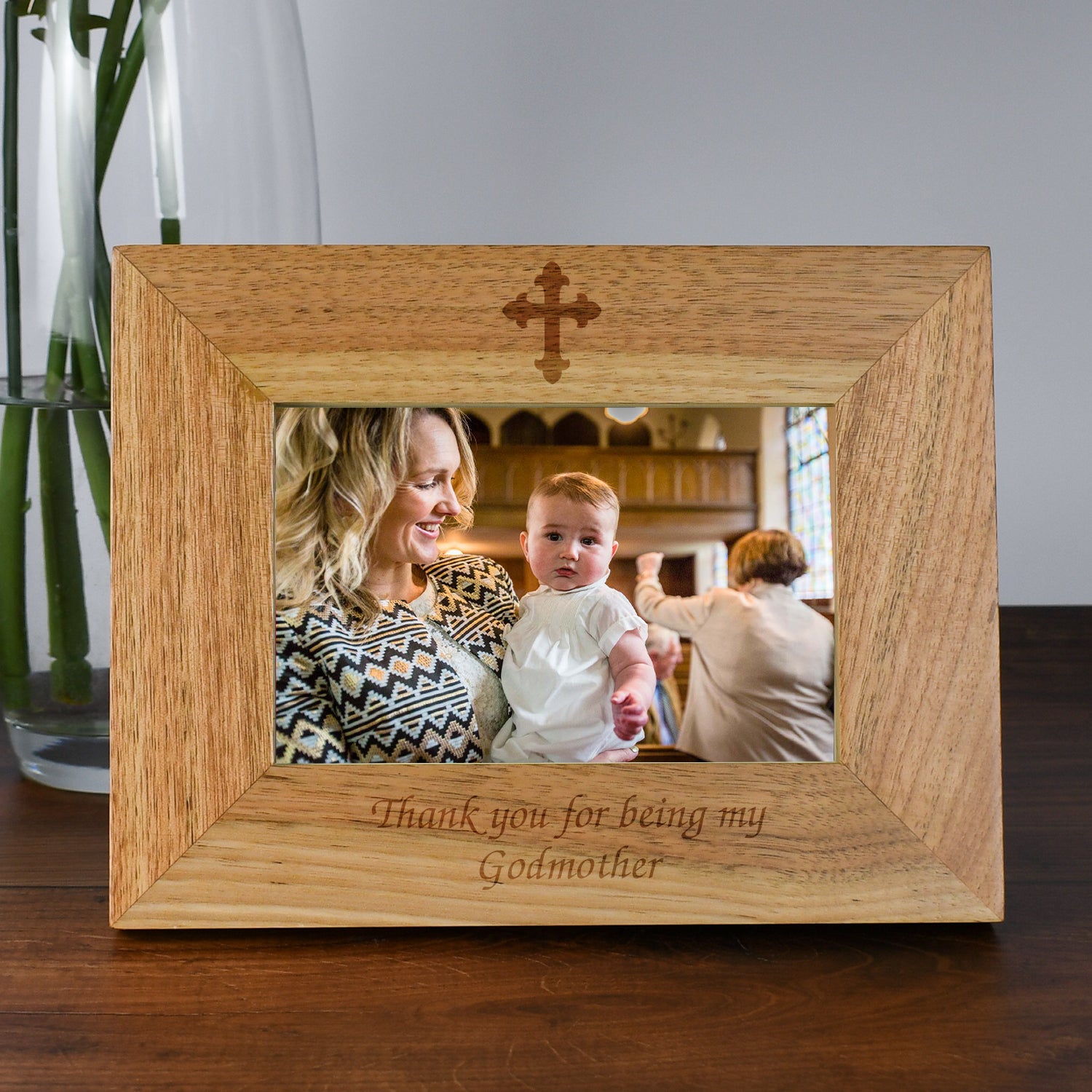Engraved Wooden 6x4 Landscape Thank You For Being My Godmother Frame - Photo Frames