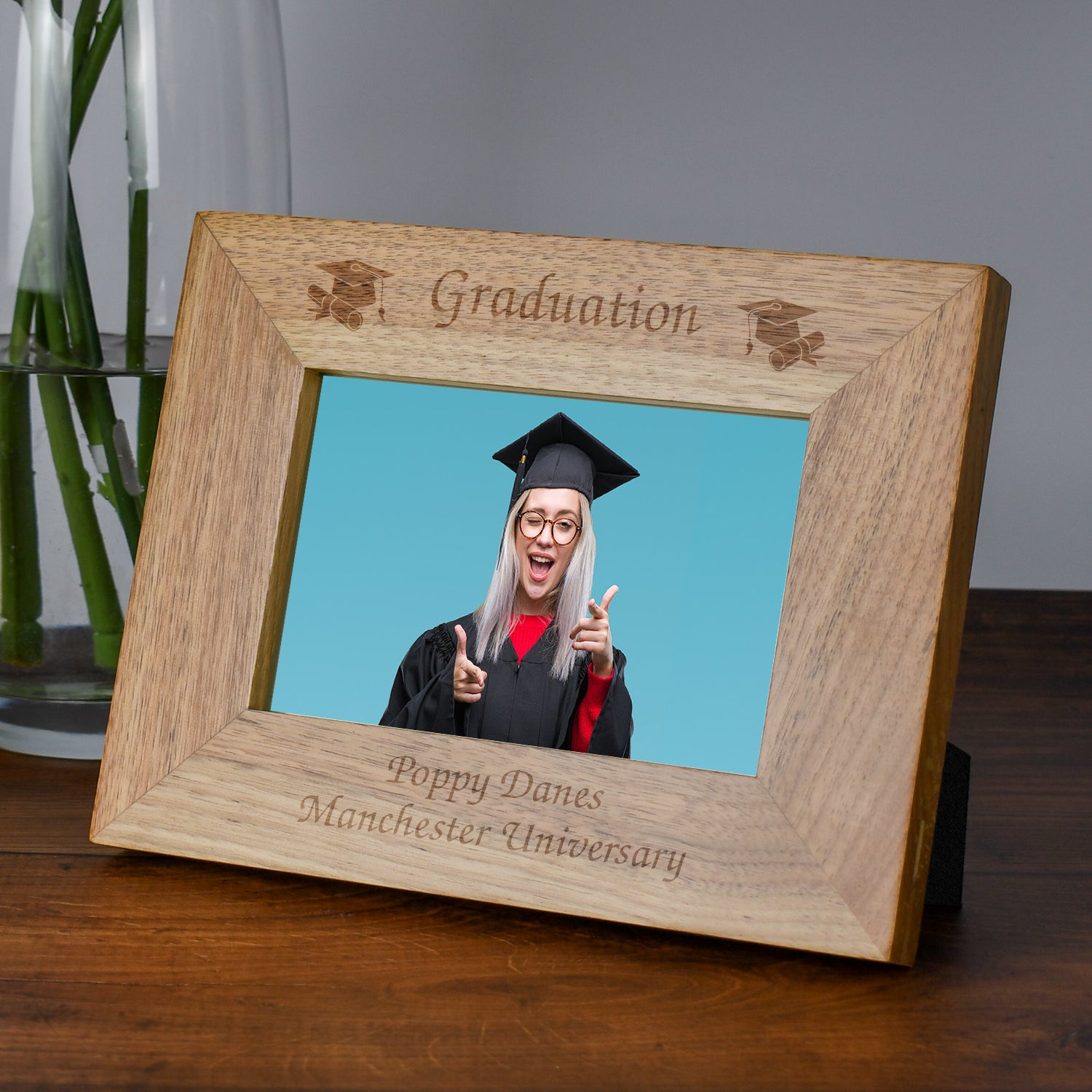Personalised Wooden 6x4 Landscape Graduation Frame - Photo Frames