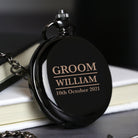 Personalised Groom Black Pocket Fob Watch - Pocket Watches