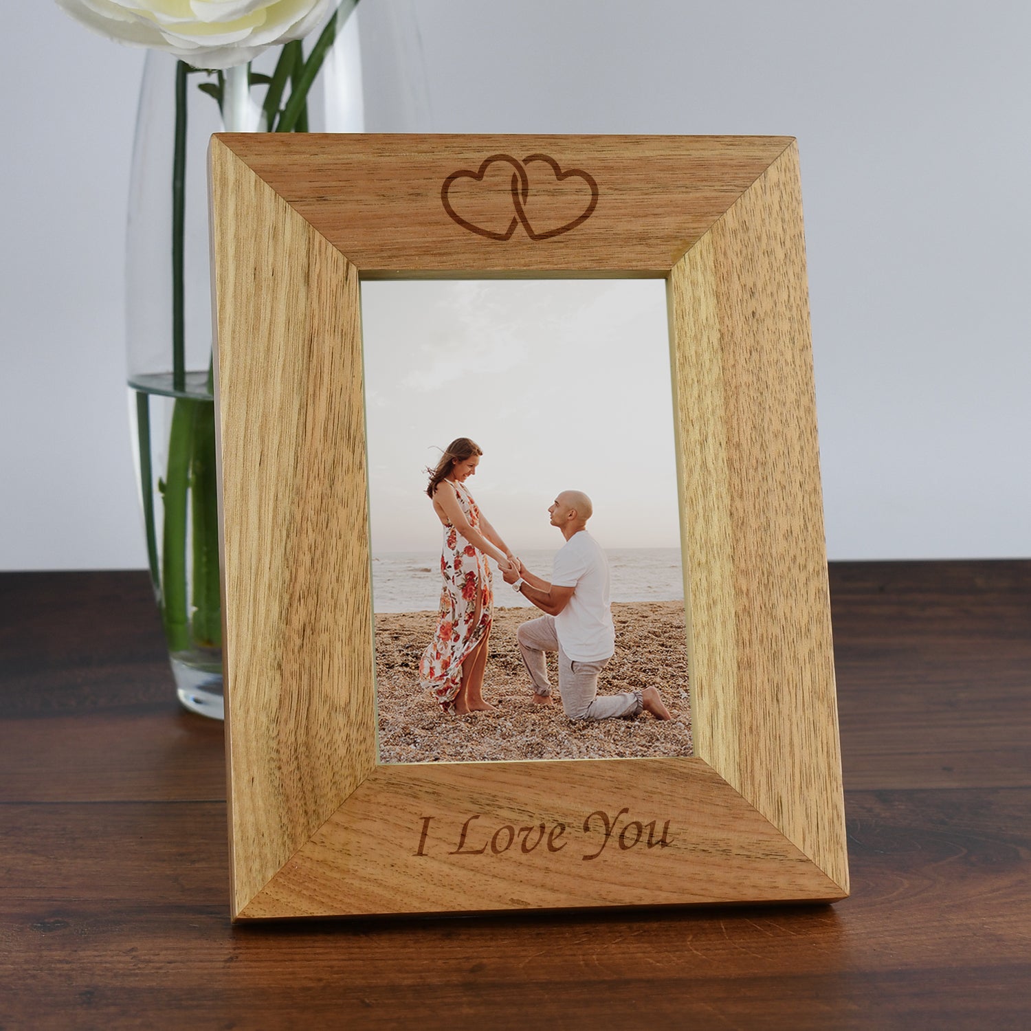 Engraved Wooden 4x6 I Love You Frame - Photo Frames