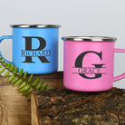 Personalised Initial & Name Enamel Camping Mug Set - Mugs