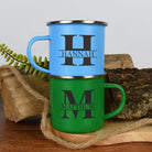 Personalised Initial & Name Enamel Camping Mug Set - Mugs