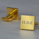 Personalised Gold Plated Square Initials Cufflinks - Cufflinks