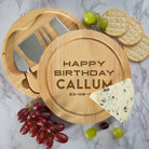 Personalised Happy Birthday Cheese Board And Knives Set - Cheeseboard Sets