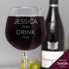 Personalised Keep Calm And Drink Wine Bottle Of Wine Glass - Wine Glasses
