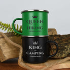 Personalised King & Queen Enamel Camping Mug Set - Mugs