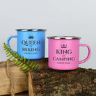 Personalised King & Queen Enamel Camping Mug Set - Mugs