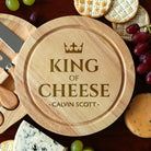 Personalised King Of Cheese Cheese Board And Knives Set - Cheeseboard Sets