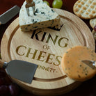 Personalised King Of Cheese Cheese Board And Knives Set - Cheeseboard Sets