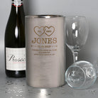 Personalised Linked Hearts Mr & Mrs Stainless Steel Wine Cooler - Wine Coolers