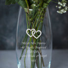 Personalised Linked Hearts Glass Bullet Vase - Bullet Vase