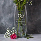 Personalised Linked Hearts Glass Bullet Vase - Bullet Vase