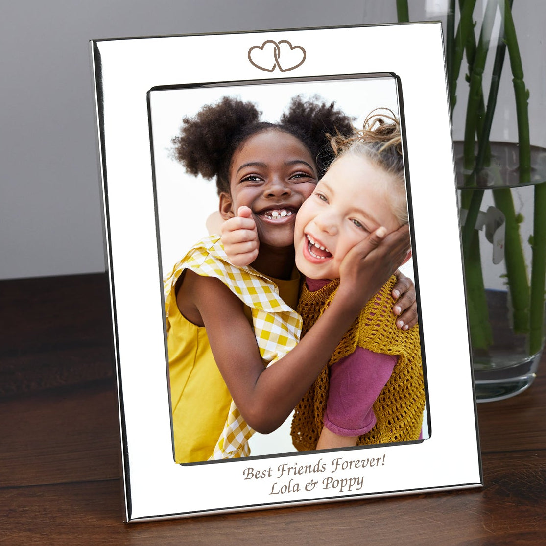 Personalised Silver 5x7 Hearts Photo Frame - Photo Frames