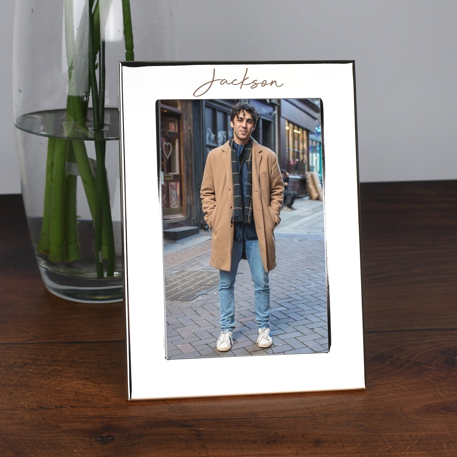 Personalised Silver 4x6 Large Name Photo Frame - Photo Frames