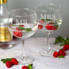 Personalised Mr & Mrs Balloon Gin Glass Set - Balloon Glass