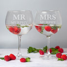 Personalised Mr & Mrs Balloon Gin Glass Set - Balloon Glass