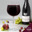Personalised Any Name Bottle Of Wine Glass - Wine Glasses