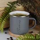 Personalised Name Enamel Camping Mug - Grey - Mugs