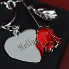 Personalised Name Red Rose Keyring - keyrings