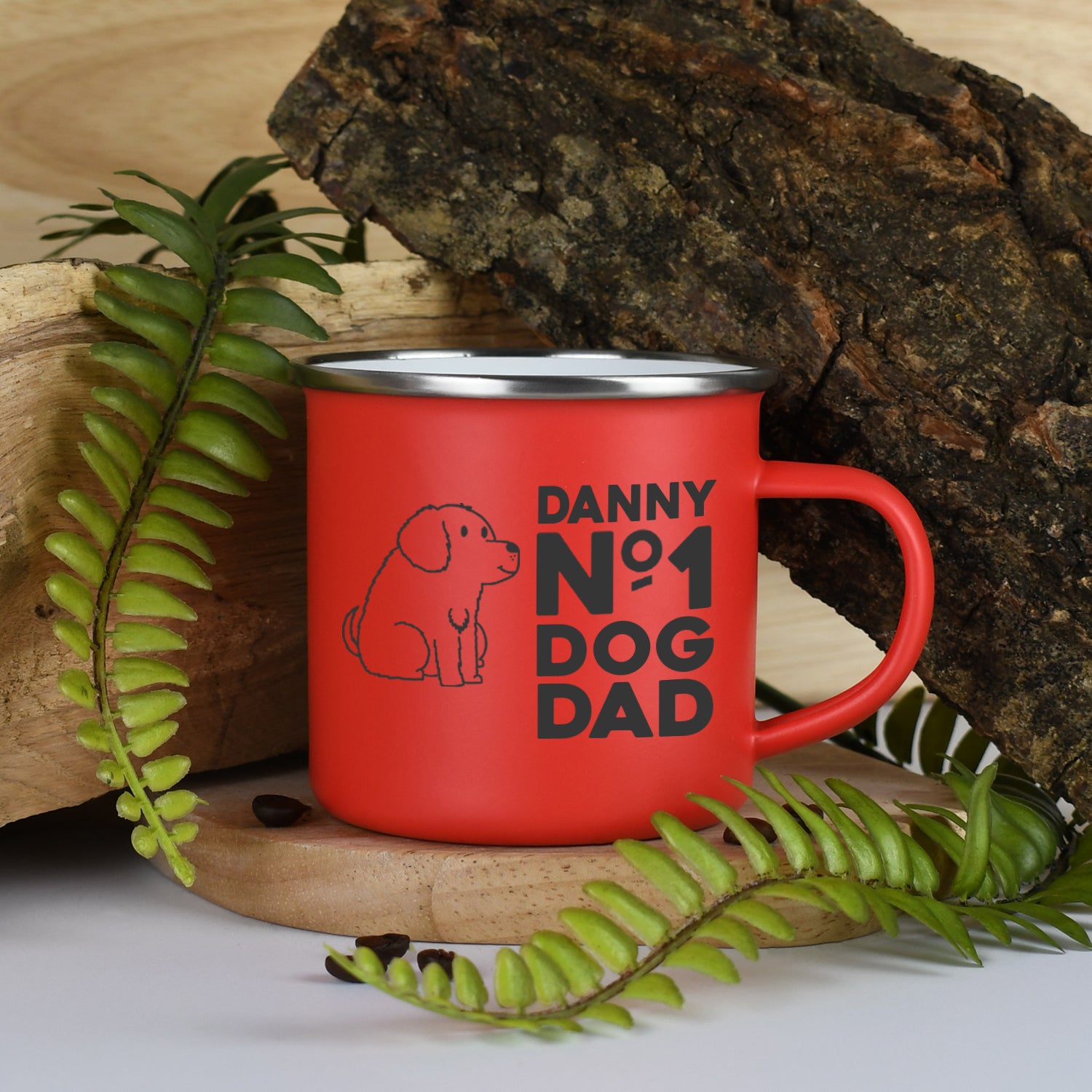 Personalised No.1 Dog Dad Enamel Camping Mug - Mugs