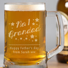 Personalised No.1 Grandad Glass Pint Stern Tankard - Beer Glasses