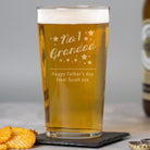 Personalised No.1 Grandad Pint Glass - Beer Glasses