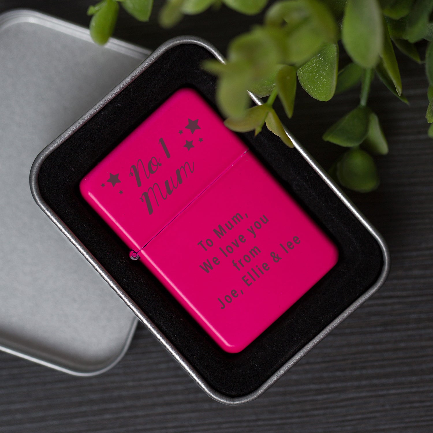 Personalised No.1 Mum Neon Pink Lighter & Gift Box - Lighters