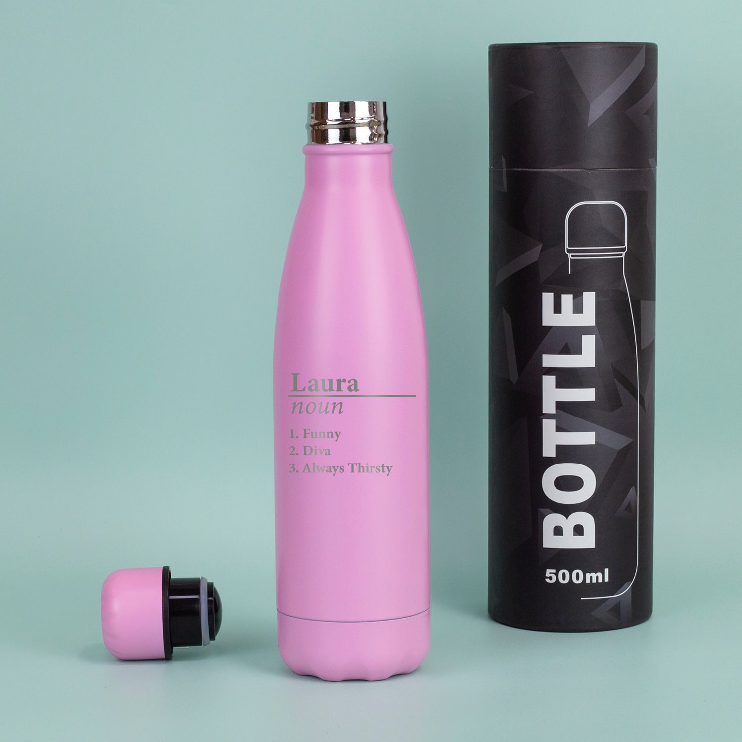 Personalised Name Definition Thermos Water Bottle Spoken Gifts LTD