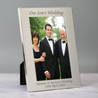 Personalised Silver 4x6 Our Son’s Wedding Photo Frame - Photo Frames
