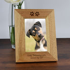 Personalised Wooden 4x6 Paw Prints Frame - Photo Frames