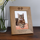 Personalised Wooden 5x7 Paw Prints Frame - Photo Frames