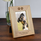 Personalised Wooden 4x6 Paw Prints Frame - Photo Frames