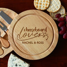 Personalised Cheese Board Lovers And Knives Set - Cheeseboard Sets