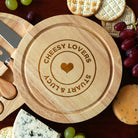 Personalised Cheesy Lovers Cheese Board And Knives Set - Cheeseboard Sets
