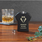Personalised 6oz Black Best Man Shirt Wedding Hip Flask - Hip Flasks