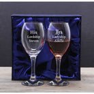 Personalised His & Her Wine Glasses & Gift Box Set - Wine Glasses
