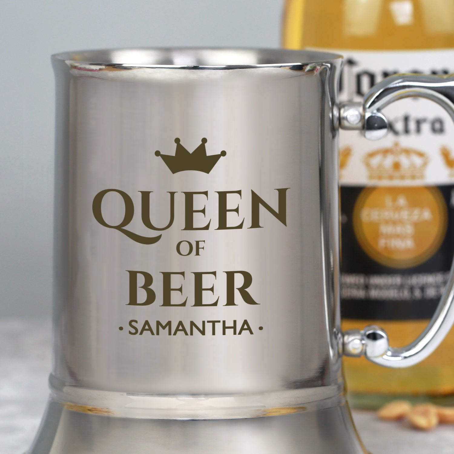 Personalised Queen Of Silver Stainless Steel Tankard - Stainless Steel Tankards