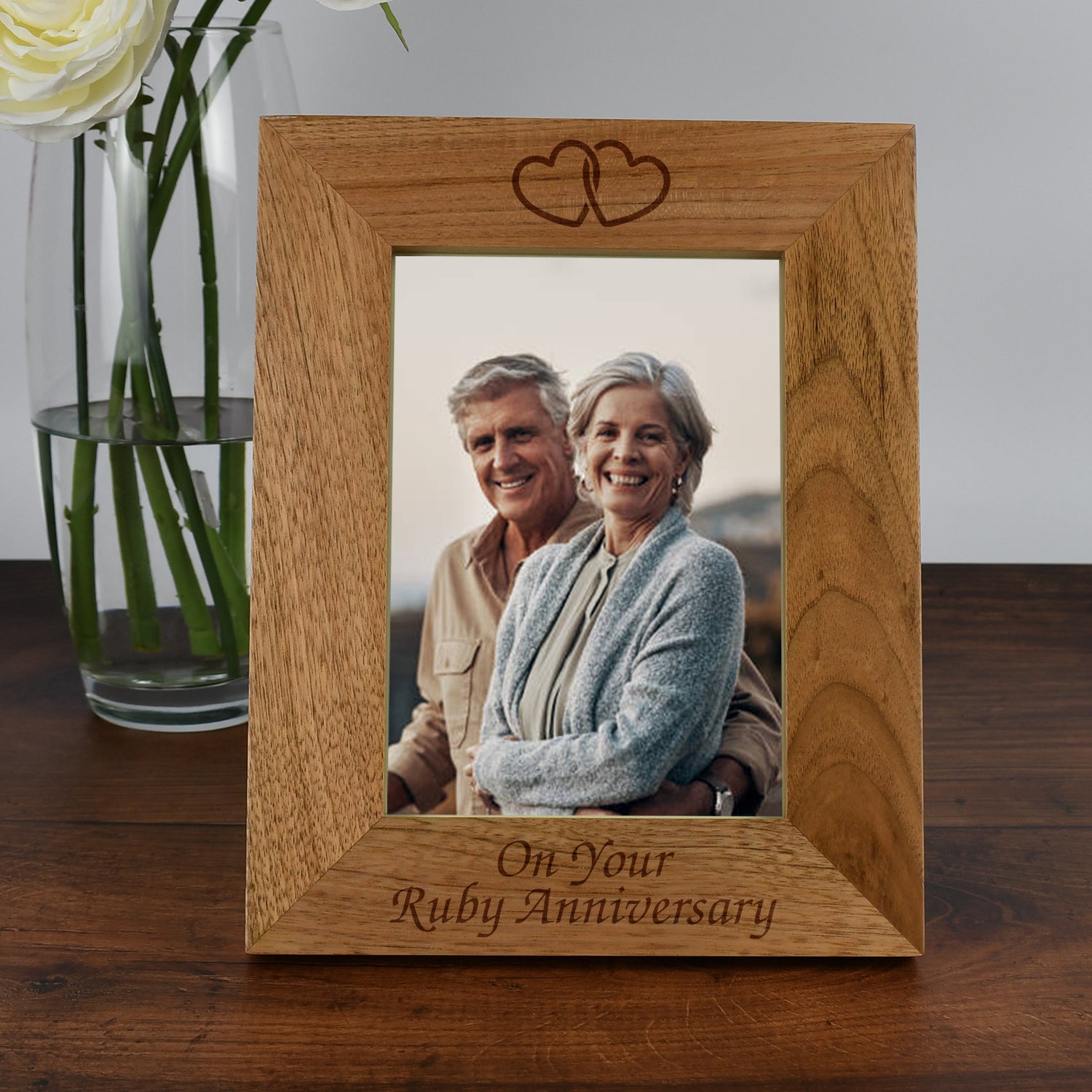 Wooden 5x7 On Your Ruby Anniversary Frame - Photo Frames