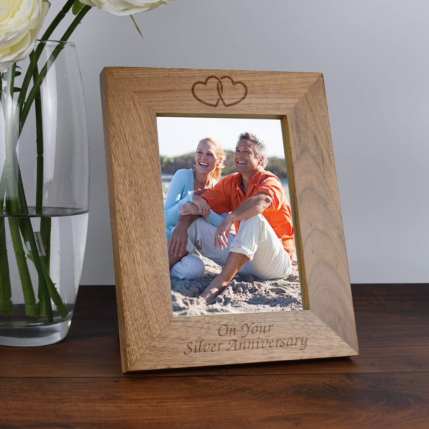 Personalised Wooden 5x7 On Your Silver Anniversary Frame - Photo Frames