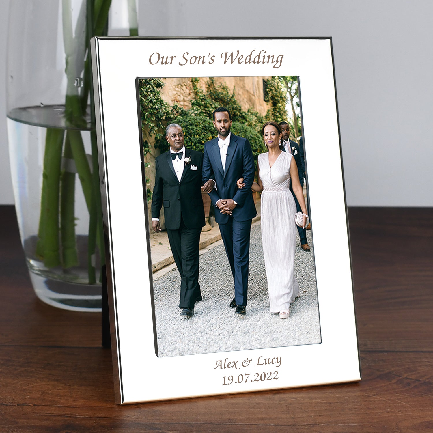 Personalised Silver 4x6 Our Son’s Wedding Photo Frame - Photo Frames