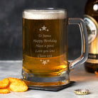 Personalised Stars & Message Glass Pint Stern Tankard - Beer Glasses