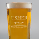 Personalised Usher Pint Glass - Beer Glasses