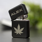 Personalised Hash Leaf Black Lighter & Gift Box - Lighters