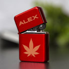 Personalised Hash Leaf Red Ice Lighter & Gift Box - Lighters