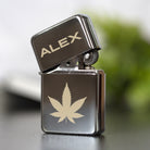 Personalised Hash Leaf Silver Lighter & Gift Box - Lighters