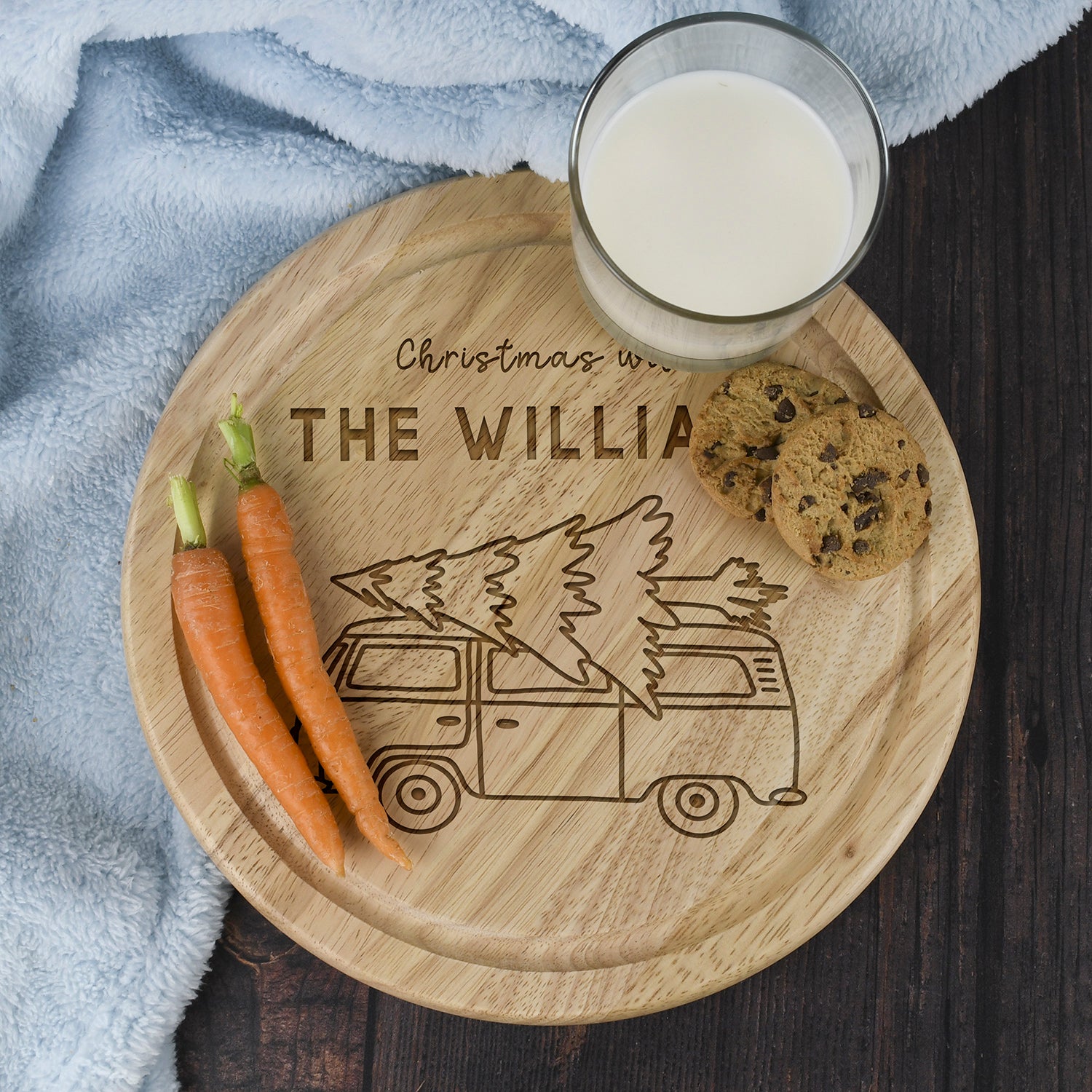 Personalised Christmas With Round Chopping Board